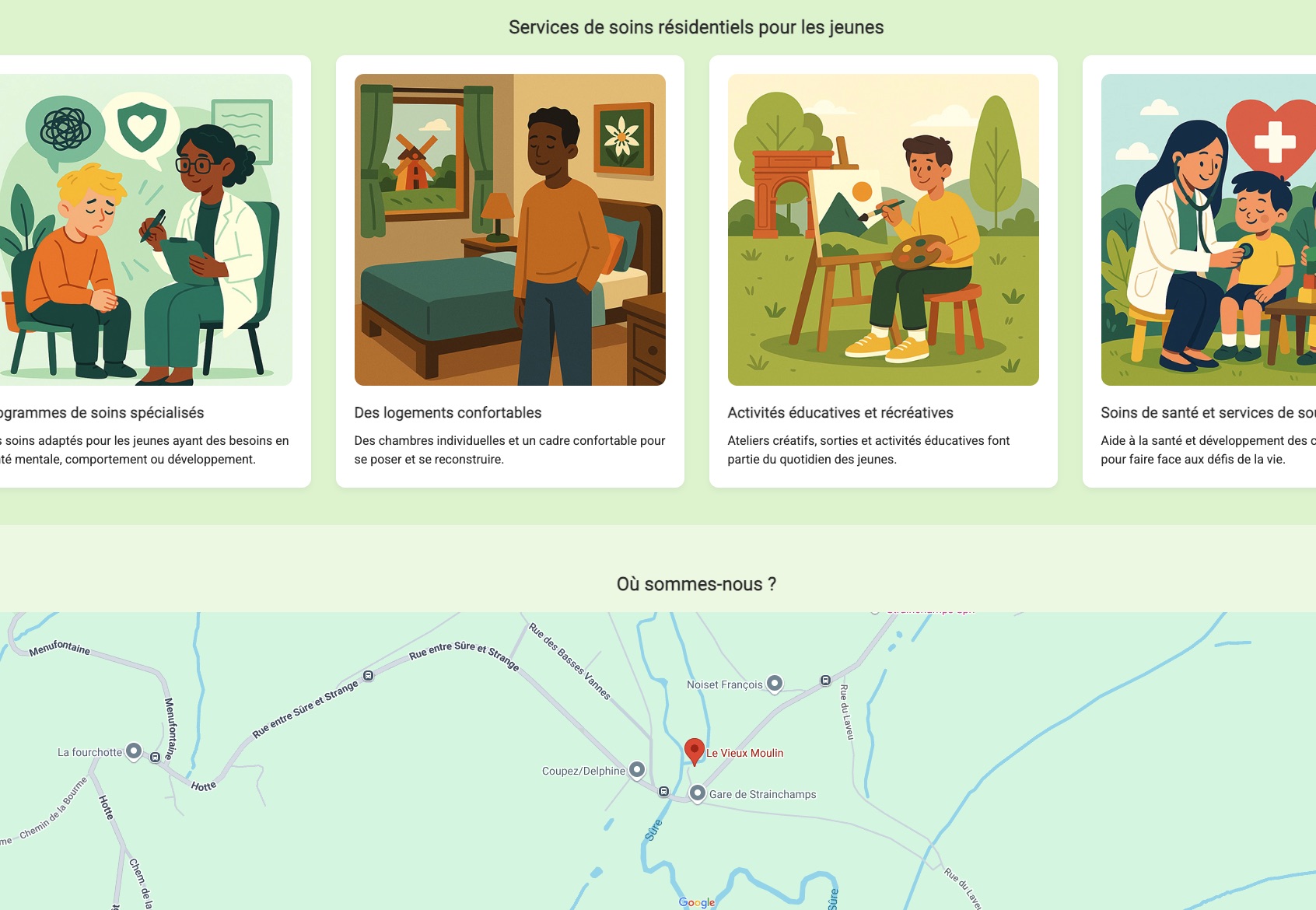 Page web du vieux moulin