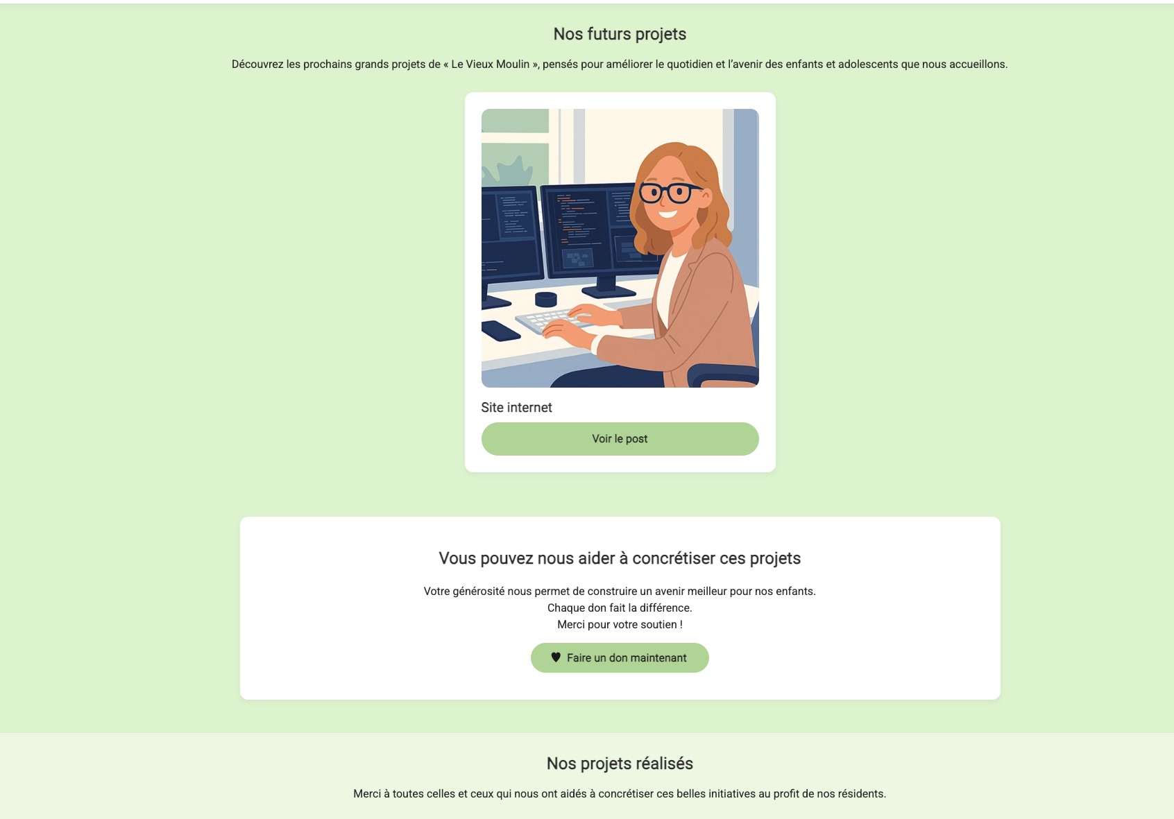 Page web du vieux moulin